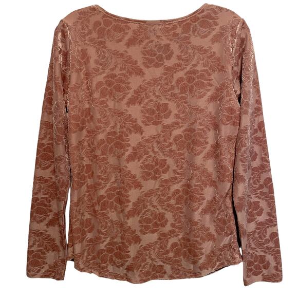 Sundance Delicate Senses Top Womens Small Pink Floral Velvet Burnout Bohemian - Picture 5 of 9